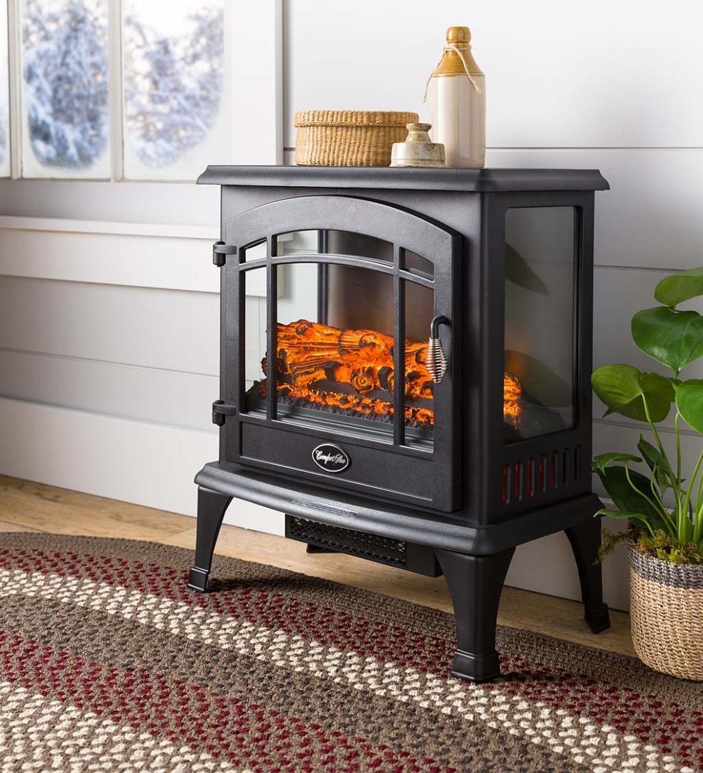 Plow & Hearth Electric Fireplaces & Stoves Fireplace & Hearth Panoramic Quartz Infrared Stove Heater - Black