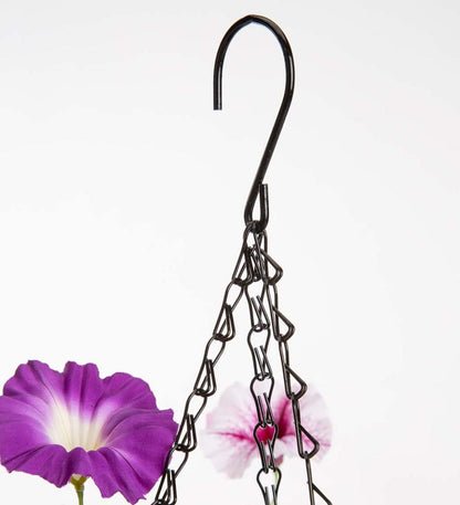 Plow & Hearth Faux Flowers & Plants Indoor Living Faux Petunia Hanging Basket - Purple