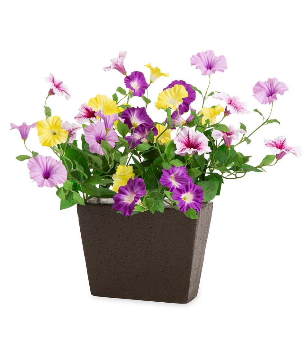 Plow & Hearth Faux Flowers & Plants Indoor Living Faux Petunias Window Box Filler - Pink