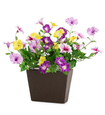 Plow & Hearth Faux Flowers & Plants Indoor Living Faux Petunias Window Box Filler - Pink