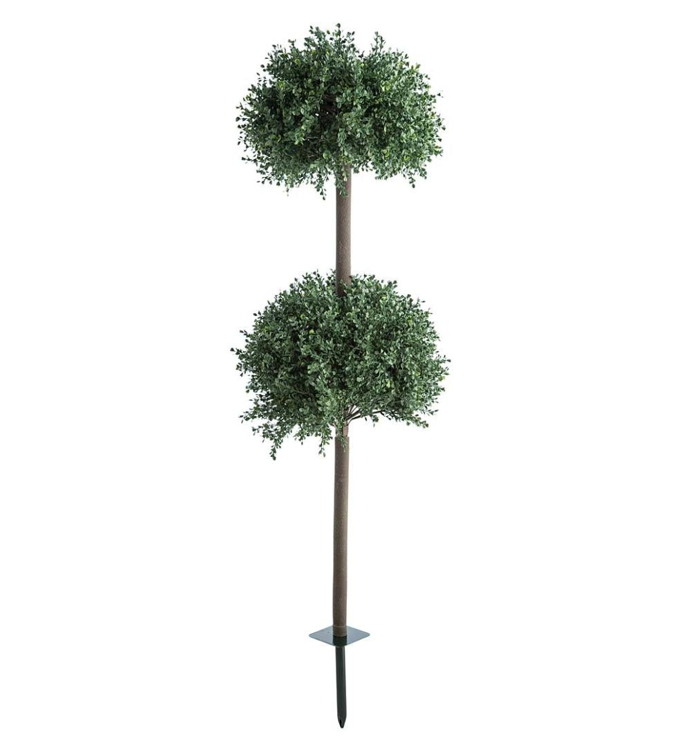 Plow & Hearth Faux Flowers & Plants Indoor Living Indoor/Outdoor Faux Boxwood Greenery Accents