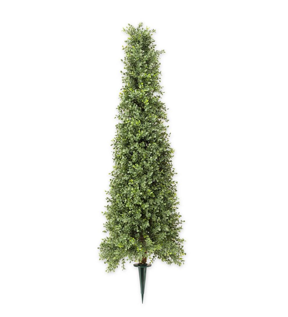Plow & Hearth Faux Flowers & Plants Indoor Living Indoor/Outdoor Faux Boxwood Greenery Accents