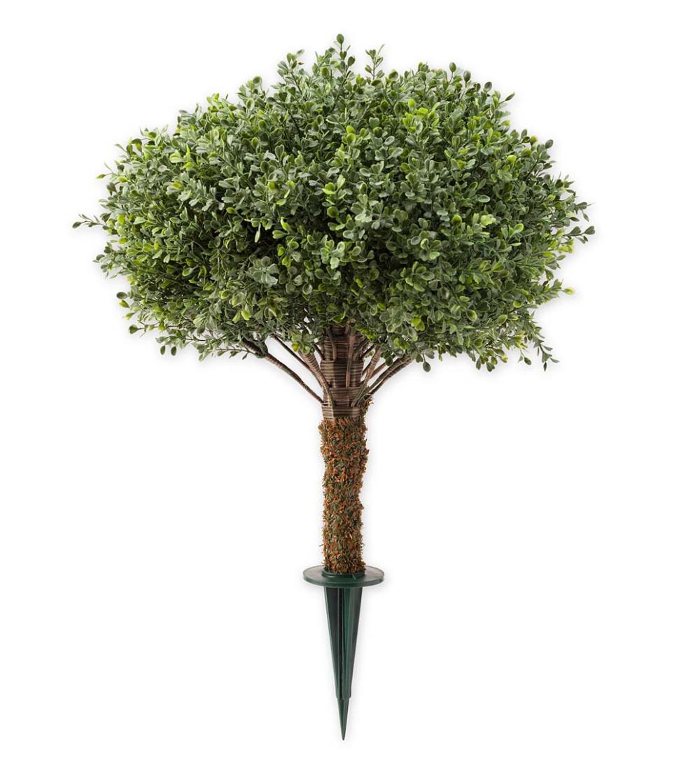 Plow & Hearth Faux Flowers & Plants Indoor Living Indoor/Outdoor Faux Boxwood Greenery Accents