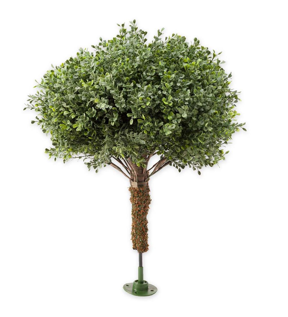 Plow & Hearth Faux Flowers & Plants Indoor Living Indoor/Outdoor Faux Boxwood Greenery Accents