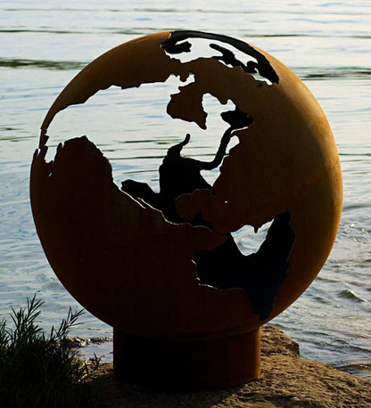 Plow & Hearth Fire Pits Fireplace & Hearth American-Made Firepit Art Third Rock Globe Fire Pit