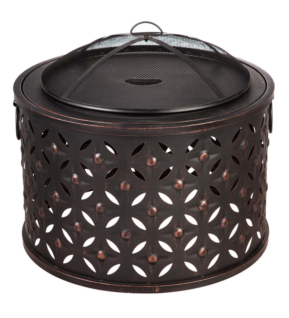 Plow & Hearth Fire Pits Fireplace & Hearth Cylinder Lattice Fire Pit