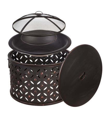 Plow & Hearth Fire Pits Fireplace & Hearth Cylinder Lattice Fire Pit