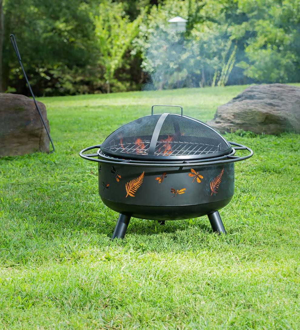 Plow & Hearth Fire Pits Fireplace & Hearth Dragonfly Wood-Burning Fire Pit