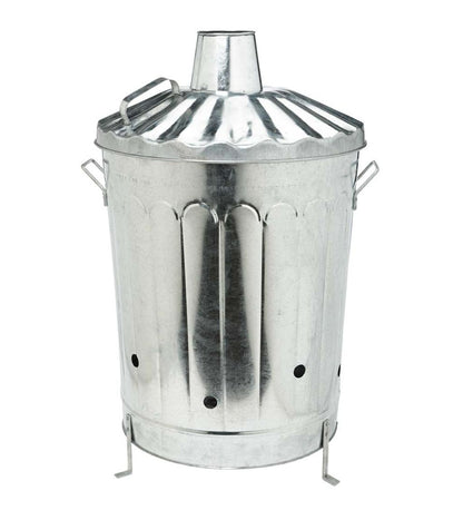 Plow & Hearth Fire Pits Fireplace & Hearth Galvanized Metal Garden/Home Incinerator Waste Can