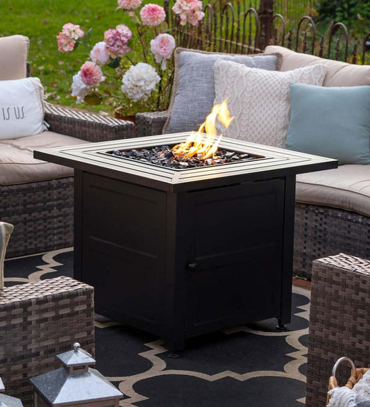 Plow & Hearth Fire Pits Fireplace & Hearth Gilbert Outdoor Lp Gas Fire Pit With Steel Mantel