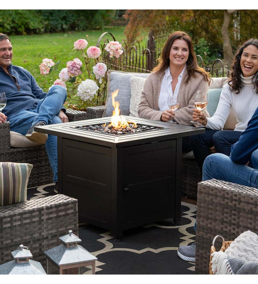 Plow & Hearth Fire Pits Fireplace & Hearth Gilbert Outdoor Lp Gas Fire Pit With Steel Mantel