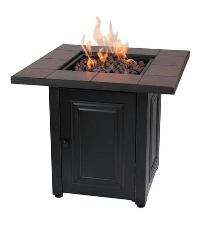 Plow & Hearth Fire Pits Fireplace & Hearth Halifax Propane Gas Fire Pit With Tabletop Insert And Lava Rocks