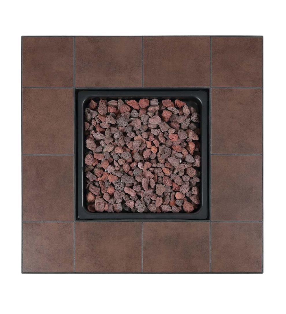 Plow & Hearth Fire Pits Fireplace & Hearth Halifax Propane Gas Fire Pit With Tabletop Insert And Lava Rocks
