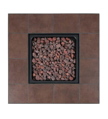 Plow & Hearth Fire Pits Fireplace & Hearth Halifax Propane Gas Fire Pit With Tabletop Insert And Lava Rocks