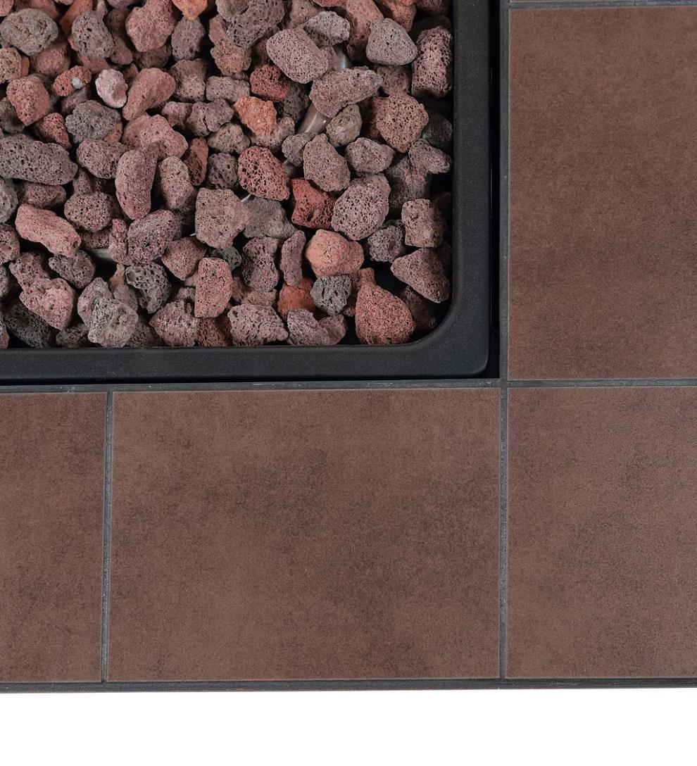Plow & Hearth Fire Pits Fireplace & Hearth Halifax Propane Gas Fire Pit With Tabletop Insert And Lava Rocks