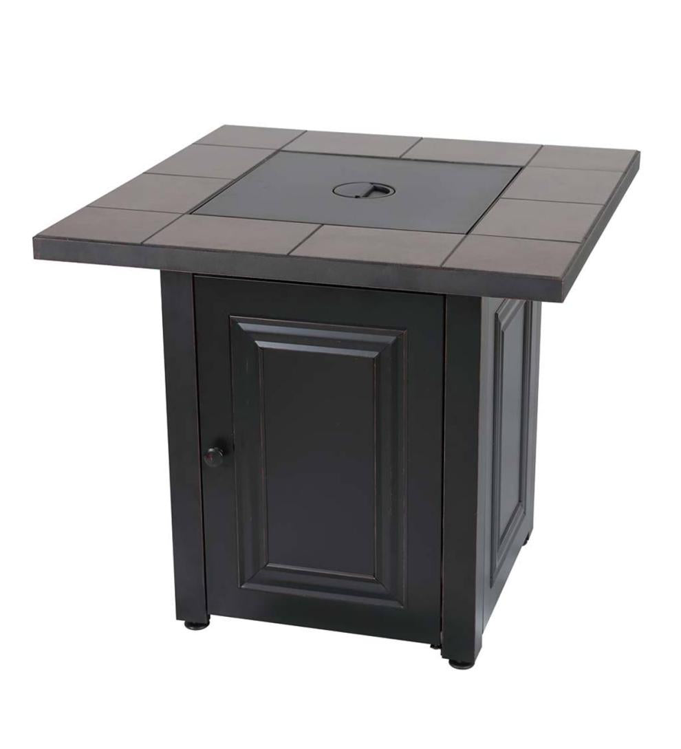 Plow & Hearth Fire Pits Fireplace & Hearth Halifax Propane Gas Fire Pit With Tabletop Insert And Lava Rocks