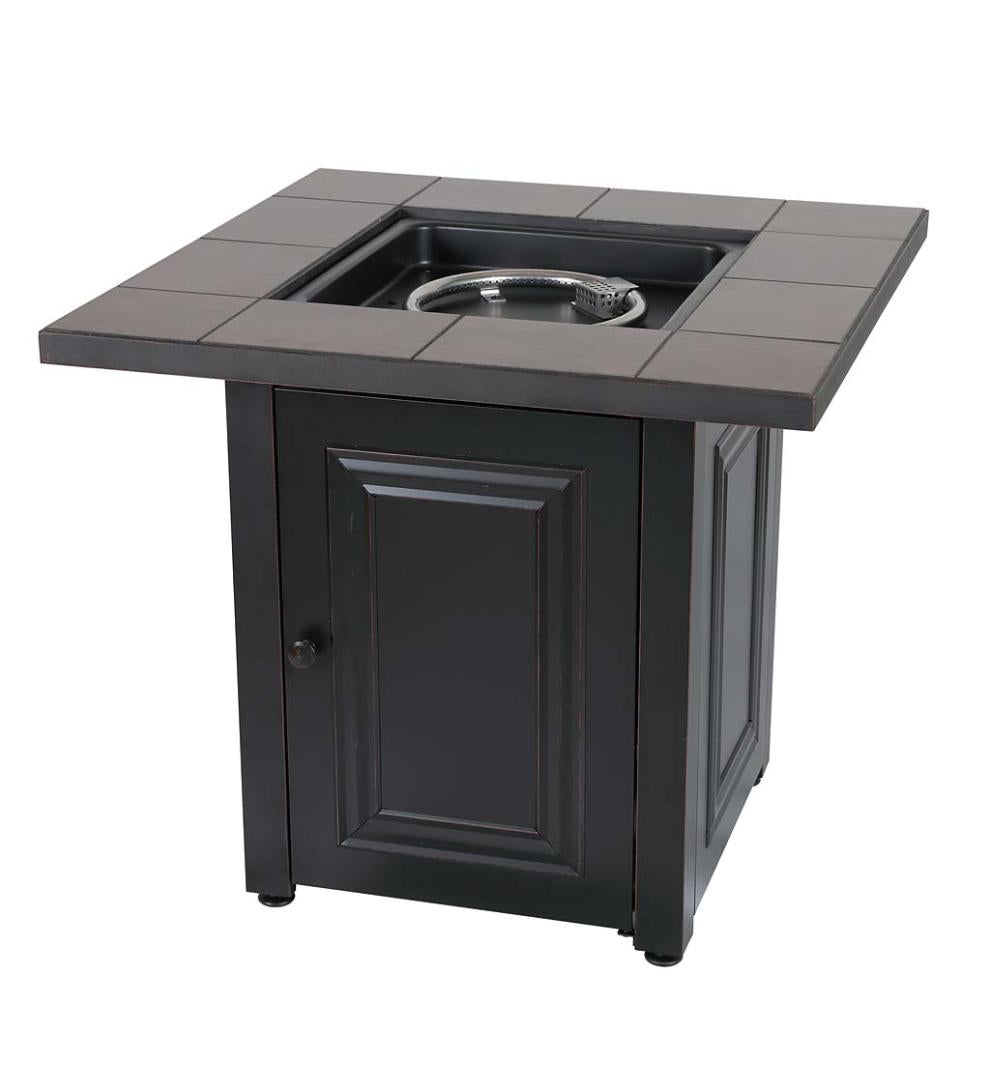 Plow & Hearth Fire Pits Fireplace & Hearth Halifax Propane Gas Fire Pit With Tabletop Insert And Lava Rocks
