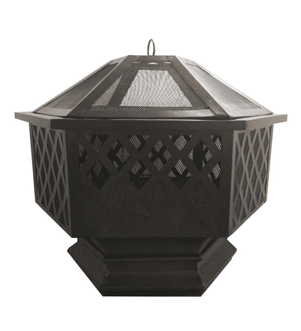 Plow & Hearth Fire Pits Fireplace & Hearth Hexagon Wood-Burning Fire Pit