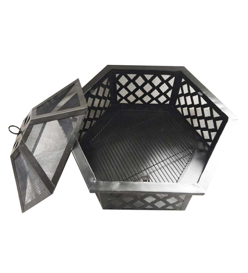 Plow & Hearth Fire Pits Fireplace & Hearth Hexagon Wood-Burning Fire Pit