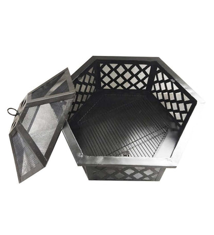 Plow & Hearth Fire Pits Fireplace & Hearth Hexagon Wood-Burning Fire Pit