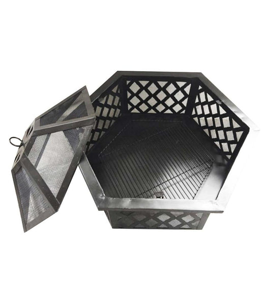 Plow & Hearth Fire Pits Fireplace & Hearth Hexagon Wood-Burning Fire Pit
