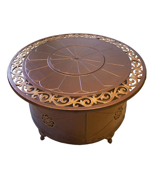 Plow & Hearth Fire Pits Fireplace & Hearth Round Cast Aluminum Propane Fire Pit