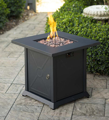 Plow & Hearth Fire Pits Fireplace & Hearth Sandford Propane Gas Fire Pit With Tabletop Insert And Lava Rocks