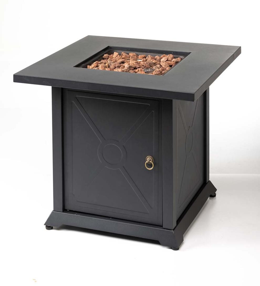 Plow & Hearth Fire Pits Fireplace & Hearth Sandford Propane Gas Fire Pit With Tabletop Insert And Lava Rocks