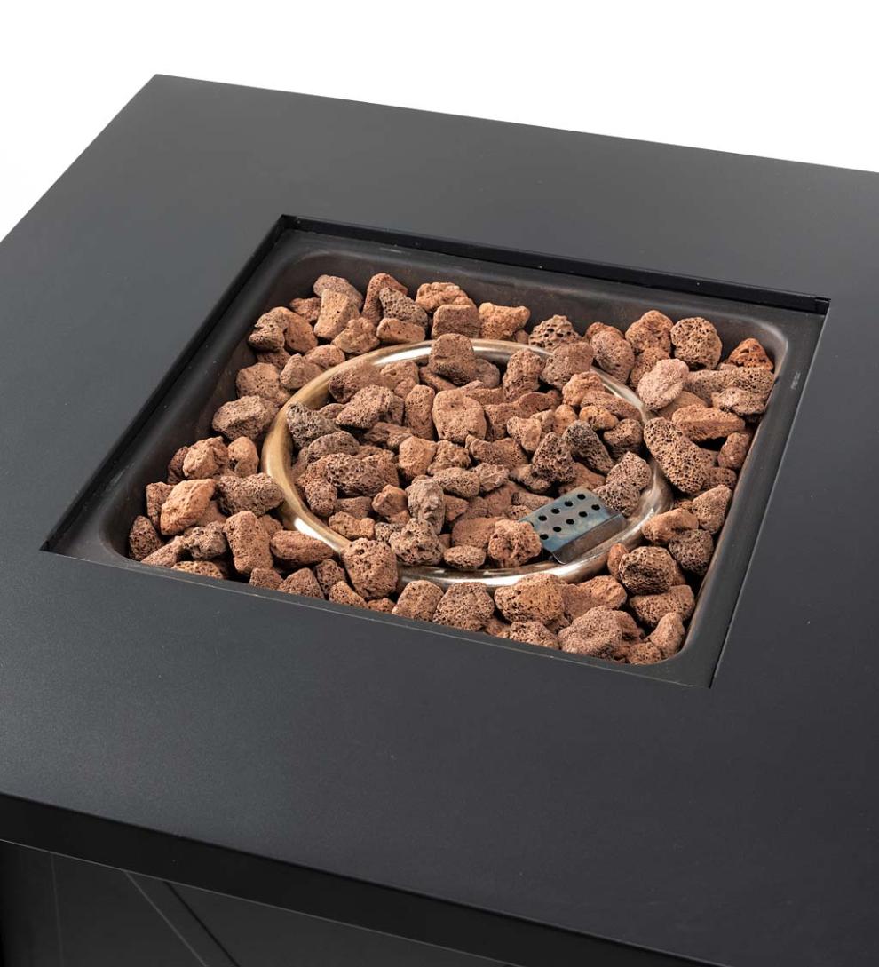 Plow & Hearth Fire Pits Fireplace & Hearth Sandford Propane Gas Fire Pit With Tabletop Insert And Lava Rocks