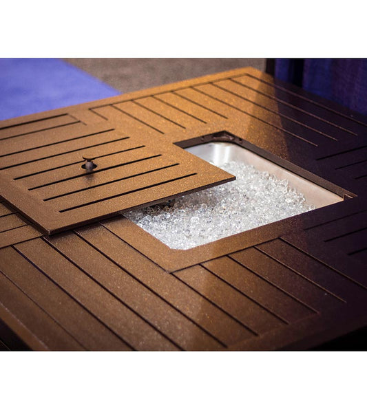 Plow & Hearth Fire Pits Fireplace & Hearth Slatted Aluminum Propane Fire Pit