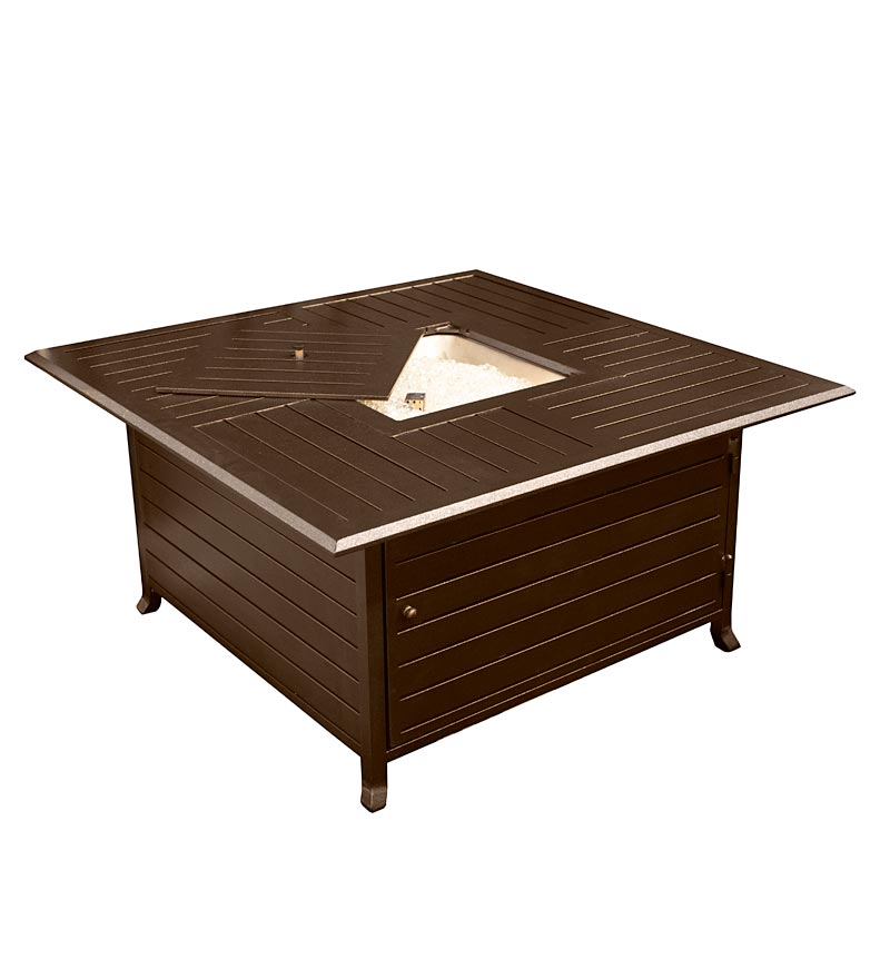 Plow & Hearth Fire Pits Fireplace & Hearth Slatted Aluminum Propane Fire Pit