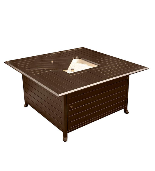 Plow & Hearth Fire Pits Fireplace & Hearth Slatted Aluminum Propane Fire Pit