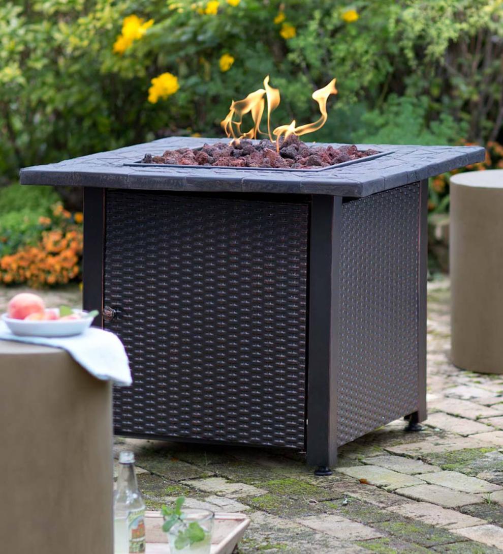Plow & Hearth Fire Pits Fireplace & Hearth Wicker Propane Gas Fire Pit