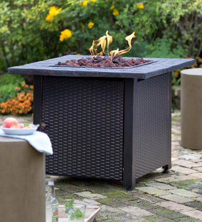 Plow & Hearth Fire Pits Fireplace & Hearth Wicker Propane Gas Fire Pit