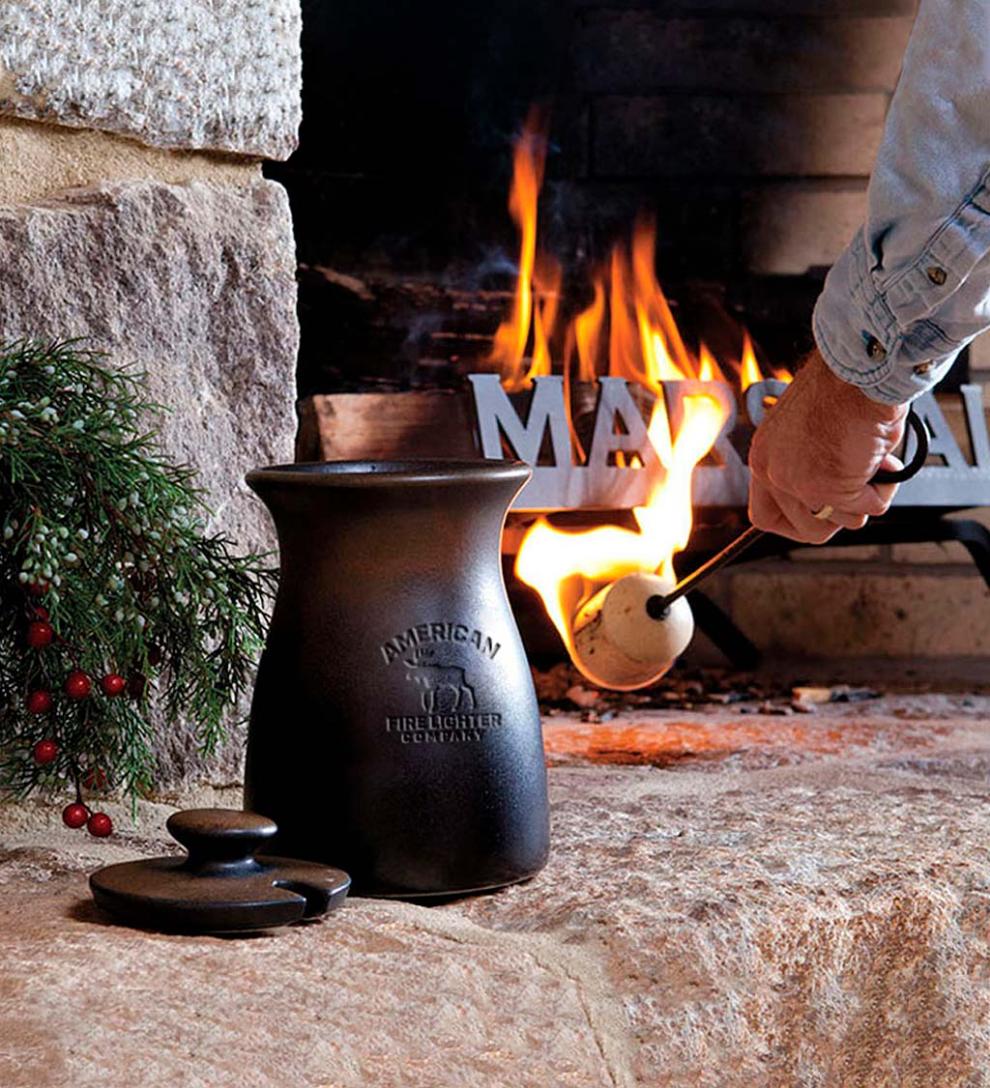 Plow & Hearth Fire Starters & Fatwood Fireplace & Hearth American Fire Lighter Kit With Clean-Burning Lamp Oil