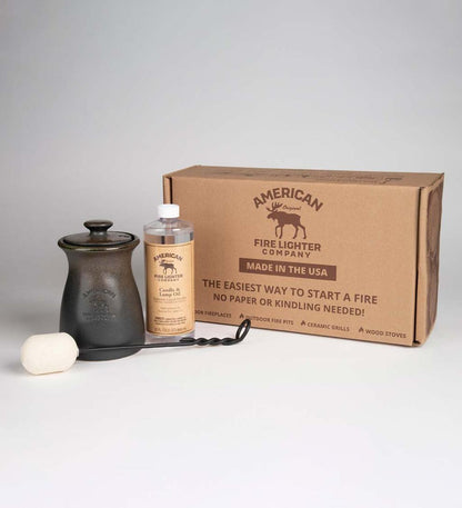 Plow & Hearth Fire Starters & Fatwood Fireplace & Hearth American Fire Lighter Kit With Clean-Burning Lamp Oil