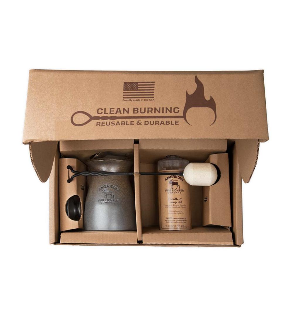 Plow & Hearth Fire Starters & Fatwood Fireplace & Hearth American Fire Lighter Kit With Clean-Burning Lamp Oil
