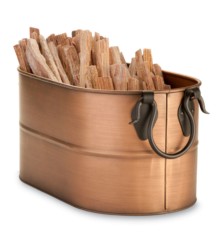 Plow & Hearth Fire Starters & Fatwood Fireplace & Hearth Copper Finished Firewood Bucket