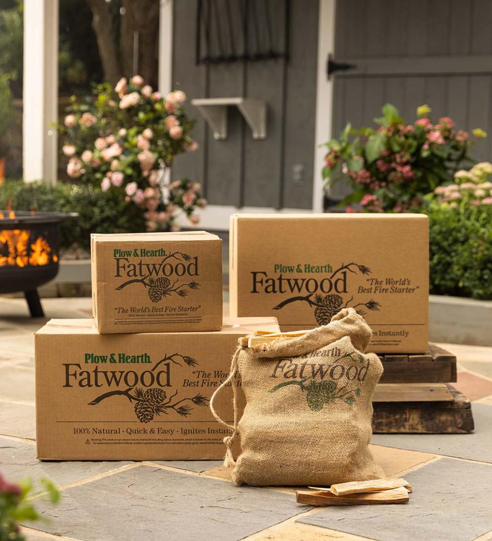 Plow & Hearth Fire Starters & Fatwood Fireplace & Hearth Fatwood Fire-Starter Pre-Split Kindling