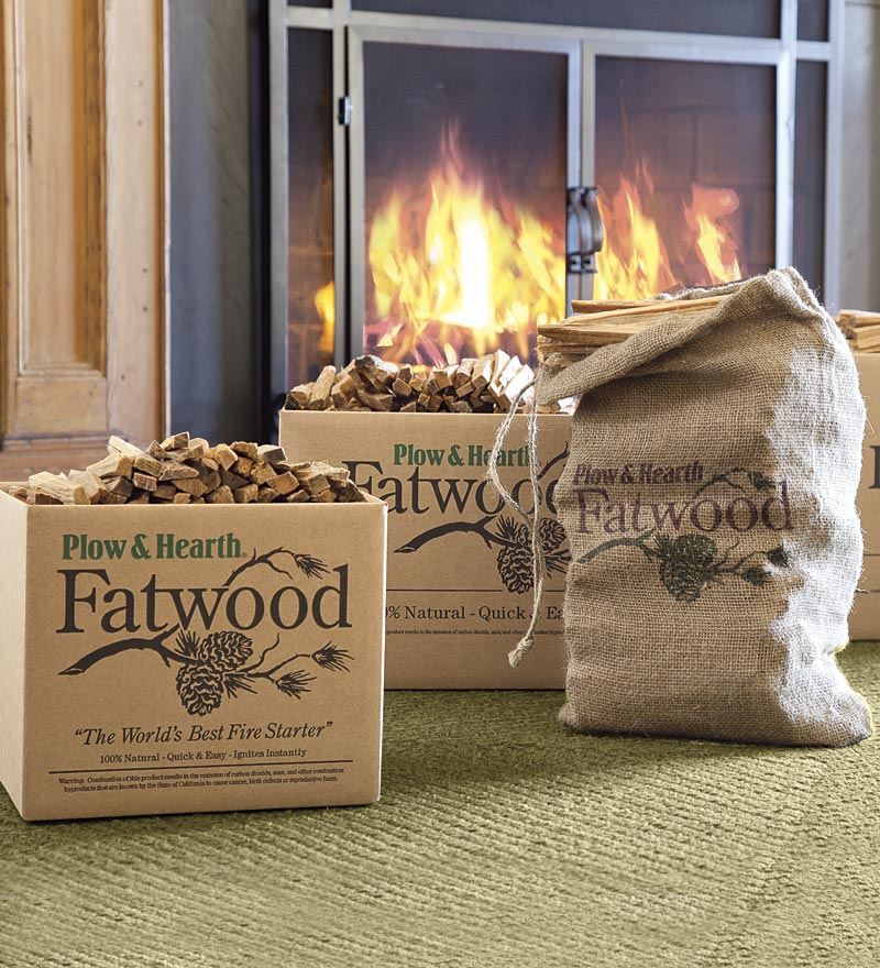 Plow & Hearth Fire Starters & Fatwood Fireplace & Hearth Fatwood Fire-Starter Pre-Split Kindling