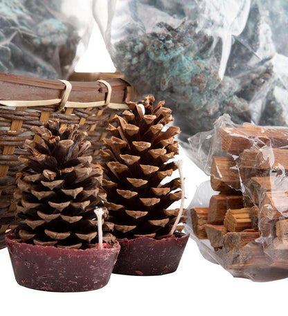 Plow & Hearth Fire Starters & Fatwood Fireplace & Hearth Fire Starter Gift Basket With Fatwood, Color Cones And Wax Cones