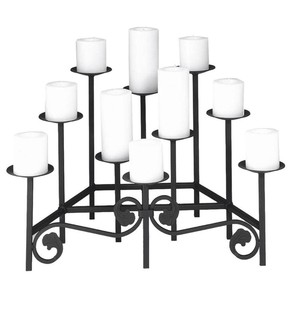 Plow & Hearth Fireplace Candelabras Fireplace & Hearth Iron Fireplace Candelabra With Ten Tiers - Black