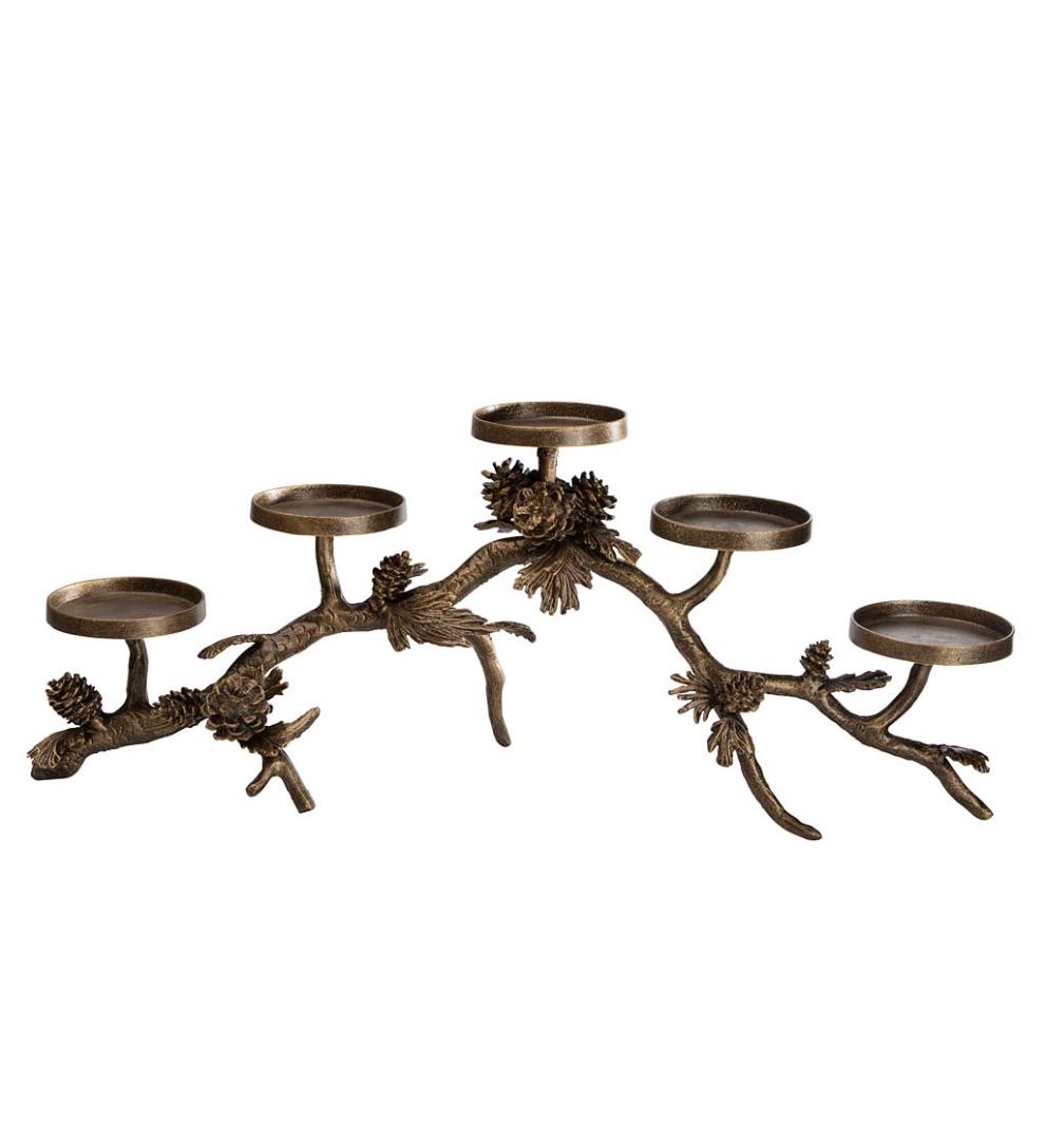 Plow & Hearth Fireplace Candelabras Fireplace & Hearth Pine Cone Cast Aluminum Fireplace Candelabra