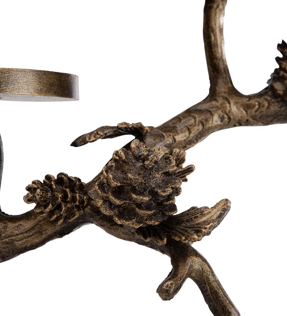 Plow & Hearth Fireplace Candelabras Fireplace & Hearth Pine Cone Cast Aluminum Fireplace Candelabra