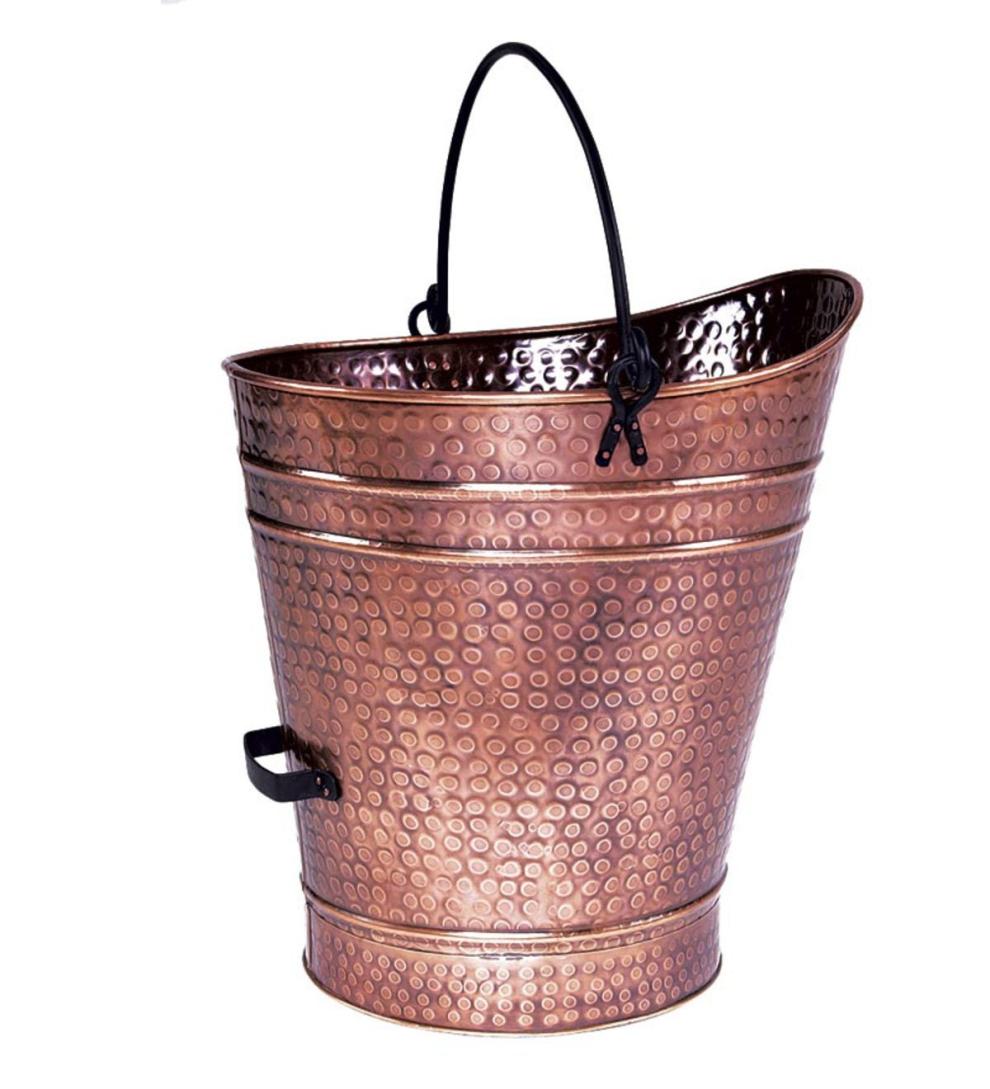 Plow & Hearth Fireplace Cleaning & Maintenance Fireplace & Hearth Large Iron Coal Hod In Antique Copper Finish - Antique Copper