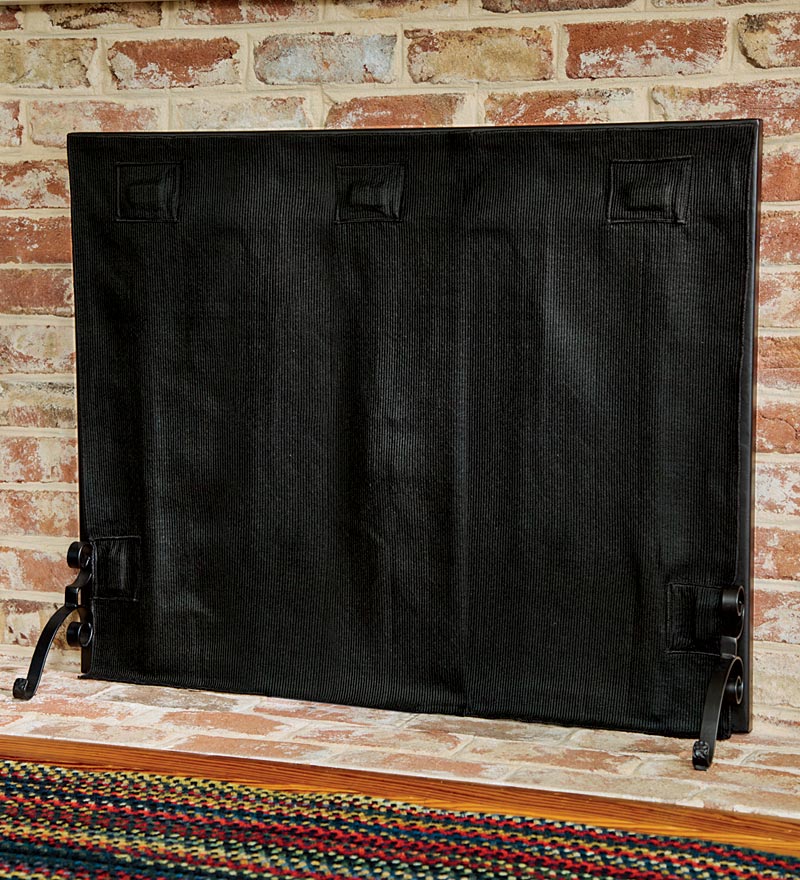 Plow & Hearth Fireplace Cleaning & Maintenance Fireplace & Hearth Medium Pavenex® Fireplace Blanket Stops Overnight Heat Loss - Black