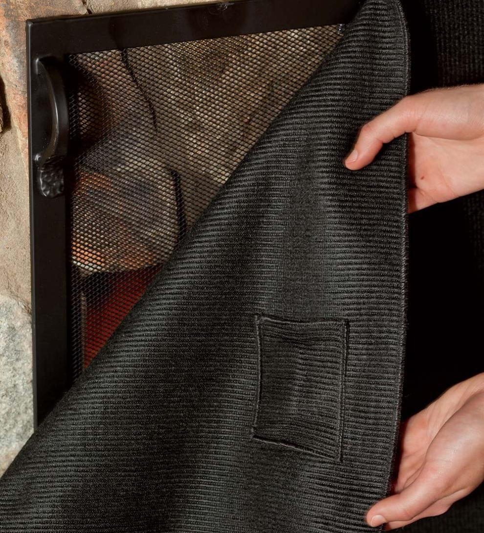 Plow & Hearth Fireplace Cleaning & Maintenance Fireplace & Hearth Medium Pavenex® Fireplace Blanket Stops Overnight Heat Loss - Black