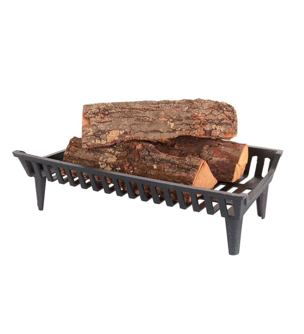 Plow & Hearth Fireplace Grates & Firebacks Fireplace & Hearth 1-Piece Cast Flat-Bottom Fireplace Grate