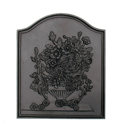 Plow & Hearth Fireplace Grates & Firebacks Fireplace & Hearth Bouquet Cast Iron Fireplace Fireback In Matte Black Finish