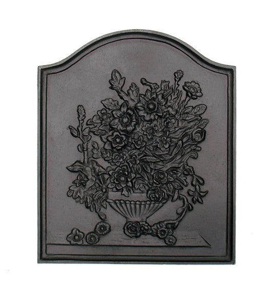 Plow & Hearth Fireplace Grates & Firebacks Fireplace & Hearth Bouquet Cast Iron Fireplace Fireback In Matte Black Finish